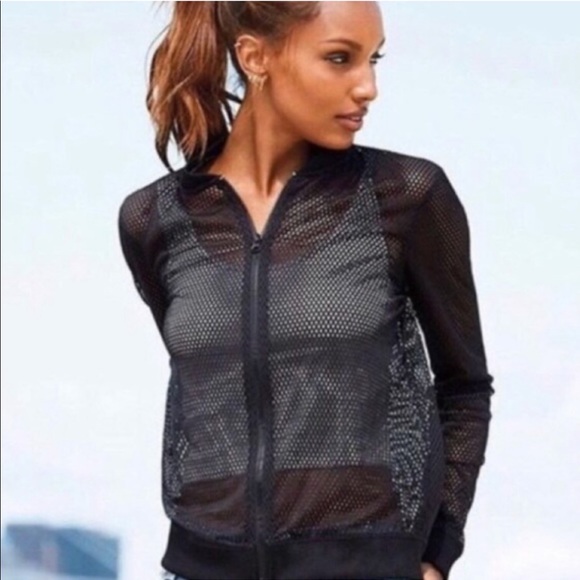 Victoria's Secret Tops - Victoria’s Secret Black Mesh Zip Top/ Jacket